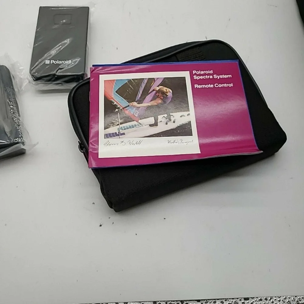 Vintage Polaroid Spectra System Instant Camera Gray Bag Remote Filters‎ Kit